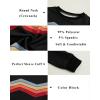 Haloumoning Girls Striped Color Block Sweatshirts Kids Tie Dye Crewneck Long Sleeve Pullover Tops 4-15 Years(B-black)