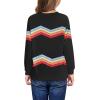 Haloumoning Girls Striped Color Block Sweatshirts Kids Tie Dye Crewneck Long Sleeve Pullover Tops 4-15 Years(B-black)