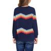 Haloumoning Girls Striped Color Block Sweatshirts Kids Tie Dye Crewneck Long Sleeve Pullover Tops 4-15 Years(B-navy Blue)