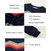 Haloumoning Girls Striped Color Block Sweatshirts Kids Tie Dye Crewneck Long Sleeve Pullover Tops 4-15 Years(B-navy Blue)