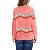 Haloumoning Girls Striped Color Block Sweatshirts Kids Tie Dye Crewneck Long Sleeve Pullover Tops 4-15 Years(B-pink)