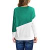 Haloumoning Girls Striped Color Block Sweatshirts Kids Tie Dye Crewneck Long Sleeve Pullover Tops 4-15 Years(C-green)