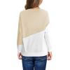 Haloumoning Girls Striped Color Block Sweatshirts Kids Tie Dye Crewneck Long Sleeve Pullover Tops 4-15 Years(C-khaki)