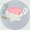 Haloumoning Girls Striped Color Block Sweatshirts Kids Tie Dye Crewneck Long Sleeve Pullover Tops 4-15 Years(C-pink)