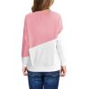 Haloumoning Girls Striped Color Block Sweatshirts Kids Tie Dye Crewneck Long Sleeve Pullover Tops 4-15 Years(C-pink)