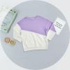 Haloumoning Girls Striped Color Block Sweatshirts Kids Tie Dye Crewneck Long Sleeve Pullover Tops 4-15 Years(C-purple)
