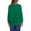 Haloumoning Girls Striped Color Block Sweatshirts Kids Tie Dye Crewneck Long Sleeve Pullover Tops 4-15 Years(D-green)