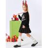 Haloumoning Girls Striped Color Block Sweatshirts Kids Tie Dye Crewneck Long Sleeve Pullover Tops 4-15 Years(F-black)