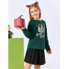 Haloumoning Girls Striped Color Block Sweatshirts Kids Tie Dye Crewneck Long Sleeve Pullover Tops 4-15 Years(F-green)