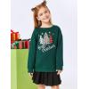 Haloumoning Girls Striped Color Block Sweatshirts Kids Tie Dye Crewneck Long Sleeve Pullover Tops 4-15 Years(F-green)