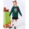 Haloumoning Girls Striped Color Block Sweatshirts Kids Tie Dye Crewneck Long Sleeve Pullover Tops 4-15 Years(F-green)