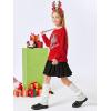 Haloumoning Girls Striped Color Block Sweatshirts Kids Tie Dye Crewneck Long Sleeve Pullover Tops 4-15 Years(F-red)