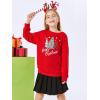 Haloumoning Girls Striped Color Block Sweatshirts Kids Tie Dye Crewneck Long Sleeve Pullover Tops 4-15 Years(F-red)