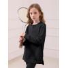Haloumoning Girls Sweatshirts Casual Long Sleeve Crew Neck Pullover Tops with Side Zipper Fall Clothes 5-14Y(Black)