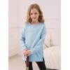 Haloumoning Girls Sweatshirts Casual Long Sleeve Crew Neck Pullover Tops with Side Zipper Fall Clothes 5-14Y(Blue)