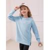 Haloumoning Girls Sweatshirts Casual Long Sleeve Crew Neck Pullover Tops with Side Zipper Fall Clothes 5-14Y(Blue)