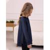 Haloumoning Girls Sweatshirts Casual Long Sleeve Crew Neck Pullover Tops with Side Zipper Fall Clothes 5-14Y(Navy)