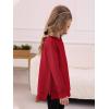 Haloumoning Girls Sweatshirts Casual Long Sleeve Crew Neck Pullover Tops with Side Zipper Fall Clothes 5-14Y(Red)