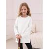 Haloumoning Girls Sweatshirts Casual Long Sleeve Crew Neck Pullover Tops with Side Zipper Fall Clothes 5-14Y(White)