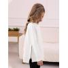 Haloumoning Girls Sweatshirts Casual Long Sleeve Crew Neck Pullover Tops with Side Zipper Fall Clothes 5-14Y(White)