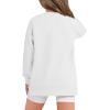 Haloumoning Girls Sweatshirts Casual Long Sleeve Crew Neck Pullover Tops with Side Zipper Fall Clothes 5-14Y(White)