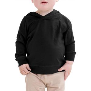 Haloumoning Toddler Boys Hoodie Baby Kids Long Sleeve Solid Hooded Sweatshirt 3-10 Years(Black)