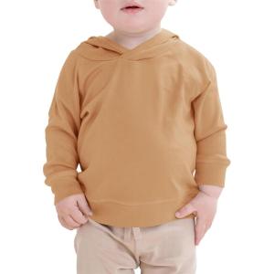 Haloumoning Toddler Boys Hoodie Baby Kids Long Sleeve Solid Hooded Sweatshirt 3-10 Years(Brown)