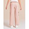 Haloumoning Girls Cargo Pants High Elastic Waist Kids Straight Leg Twill Trousers with Pockets 5-14 Years