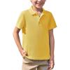 Haloumoning Boys Short Sleeve Polo Shirt Kids Collared School Uniform Shirts 5-14 Years(Yellow)