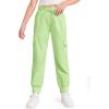 Haloumoning Girls Drawstring Cargo Jogger Pants Kids Quick Dry Slim Fit Sweatpants with Pockets 5-14Years(Green)