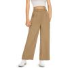 Kids Girls High Waist Wide Leg School Uniform Pants 5-14 Years(Khaki)