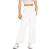 Kids Girls High Waist Wide Leg School Uniform Pants 5-14 Years(White)