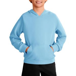 Haloumoning Boys Fashion Hoodies Kids Long Sleeve Hooded Sweatshirts with Kangaroo Pocket 5-14 Years(Blue)