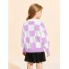 Girls Sweaters Kids Fashion Plaid Mock Neck Pullover Sweater Tops 5-14 Years(Purple)