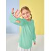 Girls Thumb Holes Long Sleeve Shirts Kids Crewneck Hem Loose Tunic Tops 5-14 Years(Light Green)