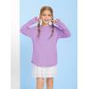 Girls Thumb Holes Long Sleeve Shirts Kids Crewneck Hem Loose Tunic Tops 5-14 Years(Purple)