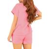 Haloumoning Girls 2 Piece Outfits Short Sleeve T Shirt and Drawstring Shorts Summer Clothing Sets(Pink)