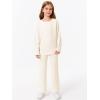 Haloumoning Girls 2 Piece Outfits Sweater Knit Pullover Tops and Pants Lounge Set Kids Winter Clothing Sets 4-14 Years(Beige)