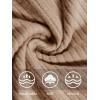 Haloumoning Girls 2 Pieces Outfits Ribbed Knit Hoodies Flare Pants Sweatshirts and Sweatpants Kids Tracksuits 4-14 Years(Brown)