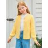 Haloumoning Girls Cardigan Button Down Long Sleeve Chunky Knit Sweater Fall Cute Outerwear Coat 5-14Y(Yellow)