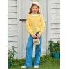Haloumoning Girls Cardigan Button Down Long Sleeve Chunky Knit Sweater Fall Cute Outerwear Coat 5-14Y(Yellow)