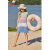 Haloumoning Girls Color Block Crochet Knit Swim Cover up Kids Summer Sleeveless Beach Dress 5-14 Years(Light Green)