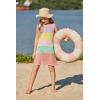 Haloumoning Girls Color Block Crochet Knit Swim Cover up Kids Summer Sleeveless Beach Dress 5-14 Years(Purple)