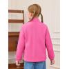 Haloumoning Girls Fleece Jacket Kids Zip Up Stand Collar Coat Fall Winter Outerwear with Pockets 5-14 Years(Hot Pink)