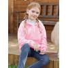 Haloumoning Girls Fuzzy Hoodies Kids Sherpa Quarter Zip Hooded Sweatshirts with Pocket 5-14 Years(Pink)