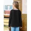 Haloumoning Girls Long Sleeve Shirts Kids Crewneck T-Shirts Tops Cute Fall Blouse Tees 5-14 Years(Black)