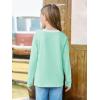 Haloumoning Girls Long Sleeve Shirts Kids Crewneck T-Shirts Tops Cute Fall Blouse Tees 5-14 Years(Mint Green)