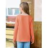 Haloumoning Girls Long Sleeve Shirts Kids Crewneck T-Shirts Tops Cute Fall Blouse Tees 5-14 Years(Orange)