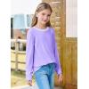 Haloumoning Girls Long Sleeve Shirts Kids Crewneck T-Shirts Tops Cute Fall Blouse Tees 5-14 Years(Purple)