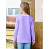 Haloumoning Girls Long Sleeve Shirts Kids Crewneck T-Shirts Tops Cute Fall Blouse Tees 5-14 Years(Purple)